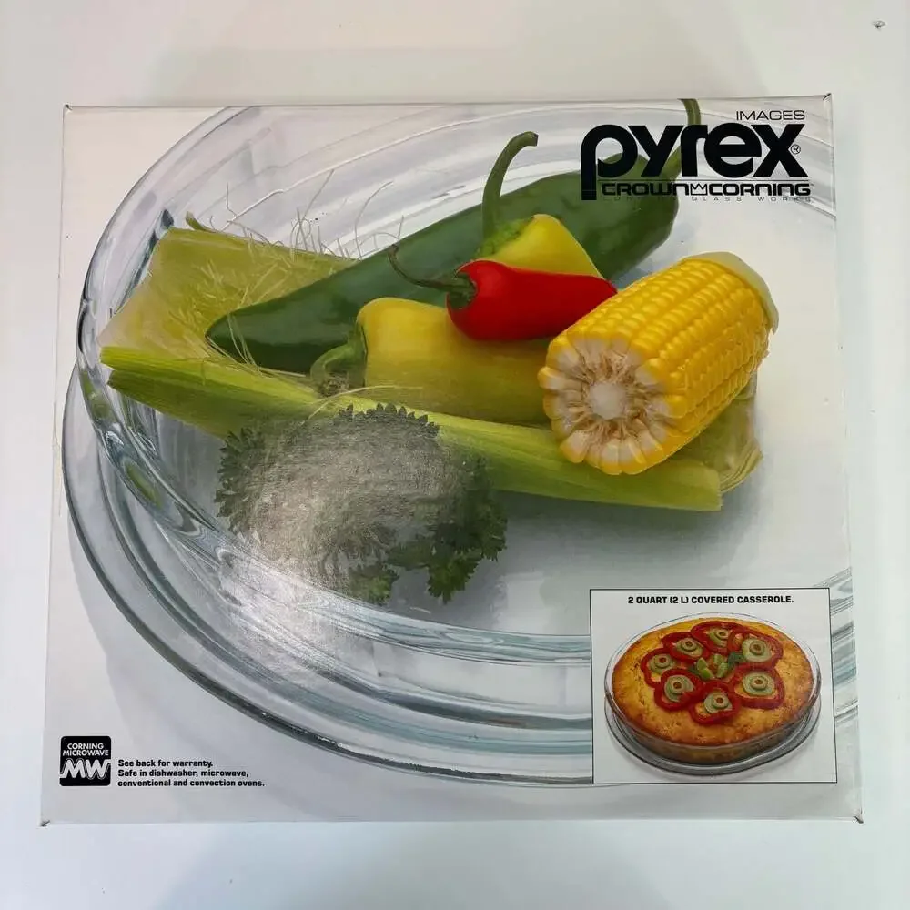 Vintage 1984 Pyrex Crown Corning 2 Quart Covered Casserole Dish